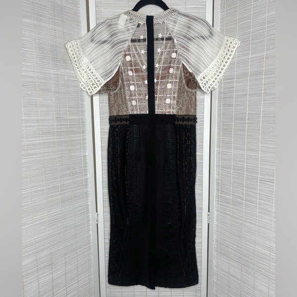 Byron Lars Ruth Column Dress White Black Size 2P New with Tags - Picture 4 of 8